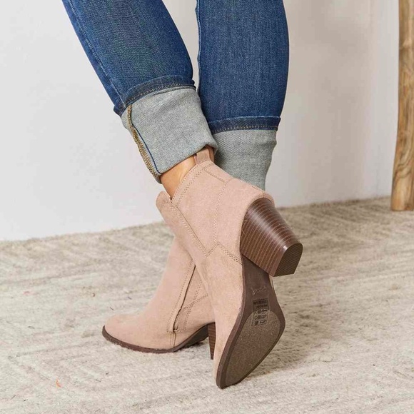 Almond Toe Block Heel Ankle Boots | Cupid - Picture 3 of 4